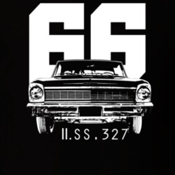 1966 ll SS 327 Grill Year Model Dark Color T Shirt