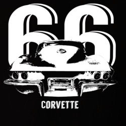 1966 Corvette Rear Year Model Light Color T shirt
