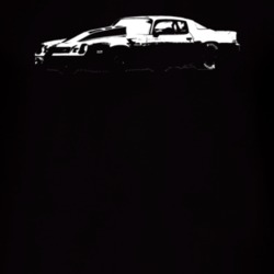 1981 Chevy Camaro Z28 Cowl Hood Side View Faded Look Dark T Shirt