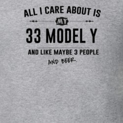 All I Care About Is My 33 Model Y And Beer Funny T Shirt