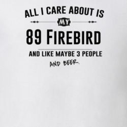 All I Care About Is My 89 Firebird And Beer Funny T Shirt