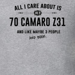 All I Care About Is My 70 Camaro Z31 And Beer Funny T Shirt