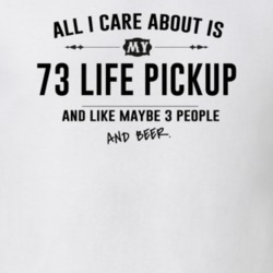 All I Care About Is My 73 Life Pickup And Beer Funny T Shirt