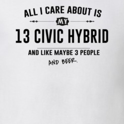 All I Care About Is My 13 Civic Hybrid And Beer Funny T Shirt