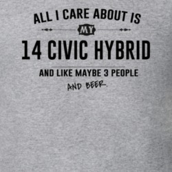 All I Care About Is My 14 Civic Hybrid And Beer Funny T Shirt