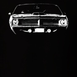 1970 Plymouth Barracuda Grill View Faded Look Dark T Shirt