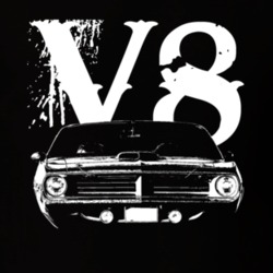 1970 Plymouth Barracuda Grill View V8 Faded Look Dark T Shirt