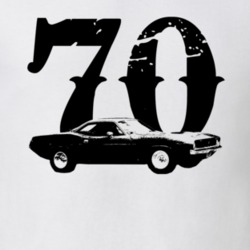 1970 Plymouth Barracuda Side View With Year Faded Look Light T Shirt