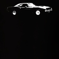 1970 Plymouth Barracuda Side View Faded Look Dark T Shirt