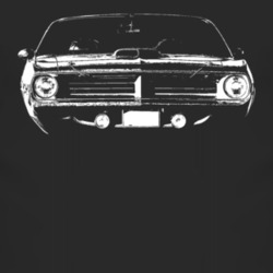 1971 Plymouth Barracuda Grill View Faded Look Dark T Shirt