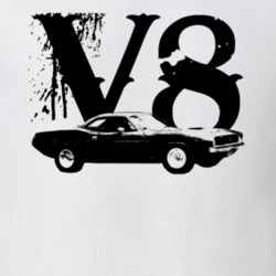 1971 Plymouth Barracuda Side View V8 Faded Look Light T Shirt