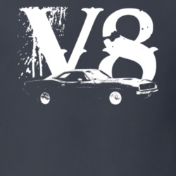 1971 Plymouth Barracuda Side View V8 Faded Look Dark T Shirt