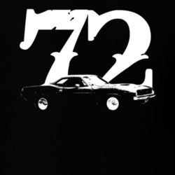 1972 Plymouth Barracuda Side View Faded Look Dark T Shirt