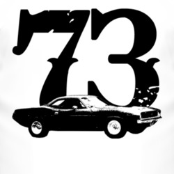 1973 Plymouth Barracuda Side View With Year Faded Look Light T Shirt
