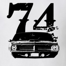 1974 Plymouth Barracuda Grill View With Year Faded Look Light T Shirt