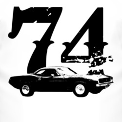 1974 Plymouth Barracuda Side View With Year Faded Look Light T Shirt