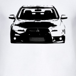 2010 Mitsubishi Lancer Evolution Grill View Faded Look Light T Shirt