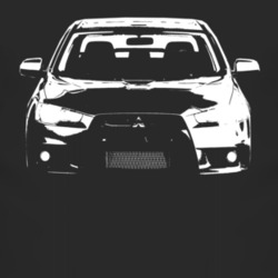2010 Mitsubishi Lancer Evolution Grill View Faded Look Dark T Shirt