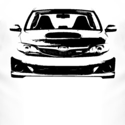 2010 Subaru Impreza WRX Grill View Faded Look Light T Shirt