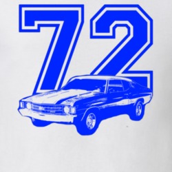 1972 Chevelle Fadded Look Side View Royal Blue Graphic Year Light Colo