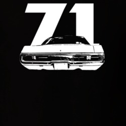 1971 Polara Rear View With Year Dark Color T Shirt