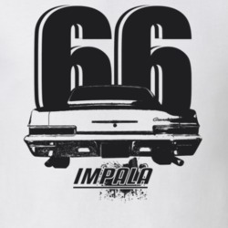 1966 Impala Rear View With Year and Model Light Color T Shirt