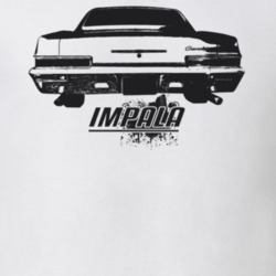 1966 Impala Rear View With Model Light Color T Shirt