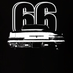 1966 Impala Rear View With Year Dark Color T Shirt