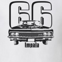 1966 Impala Grill View With Year and Model Light Color T Shirt