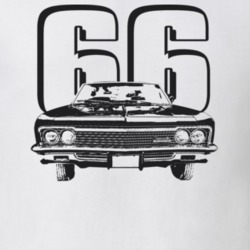 1966 Impala Grill View With Year Light Color T Shirt