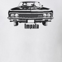 1966 Impala Grill View With Model Light Color T Shirt