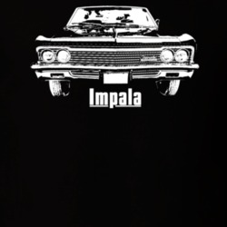 1966 Impala Grill View With Model Dark Color T Shirt