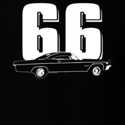 1966 Impala Side View With Year Dark Color T Shirt