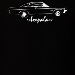 1966 Impala Side View With Model Dark Color T Shirt