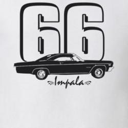 1966 Impala Side View With Year and Model Light Color T Shirt