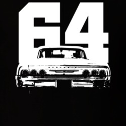 1964 Impala Rear View With Year Dark Color T Shirt