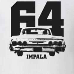 1964 Impala Rear View With Year and Model Light Color T Shirt