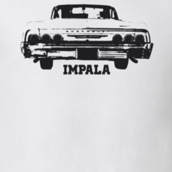 1964 Impala Rear View With Model Light Color T Shirt