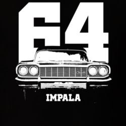 1964 Impala Grill View With Year and Model Dark Color T Shirt