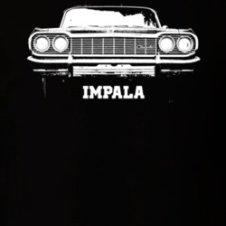 1964 Impala Grill View With Model Dark Color T Shirt