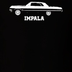 1964 Impala Side View With Model Dark Color T Shirt