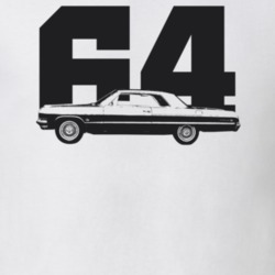 1964 Impala Side View With Year Light Color T Shirt