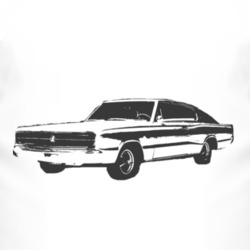 1966 Dodge CHARGER Side Black Graphic T Shirt