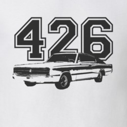 1966 DODGE CHARGER Side Black Graphic Engine Size T Shirt