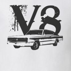 1966 DODGE CHARGER Side Black Graphic V8 T Shirt