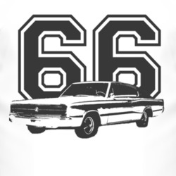 1966 DODGE CHARGER Side Black Graphic Year T Shirt