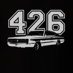 1966 DODGE CHARGER Side White Graphic Engine Size T Shirt