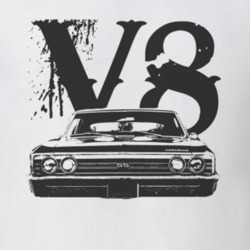 1967 CHEVELLE Grill Black Graphi V8 T Shirt