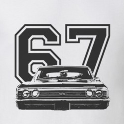 1967 CHEVELLE Grill Black Graphic Year T Shirt