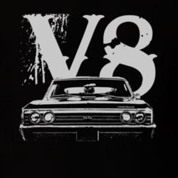 1967 CHEVELLE Grill White Graphi V8 T Shirt